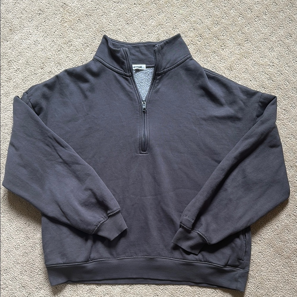 Garage Gray Zip Up Sweater